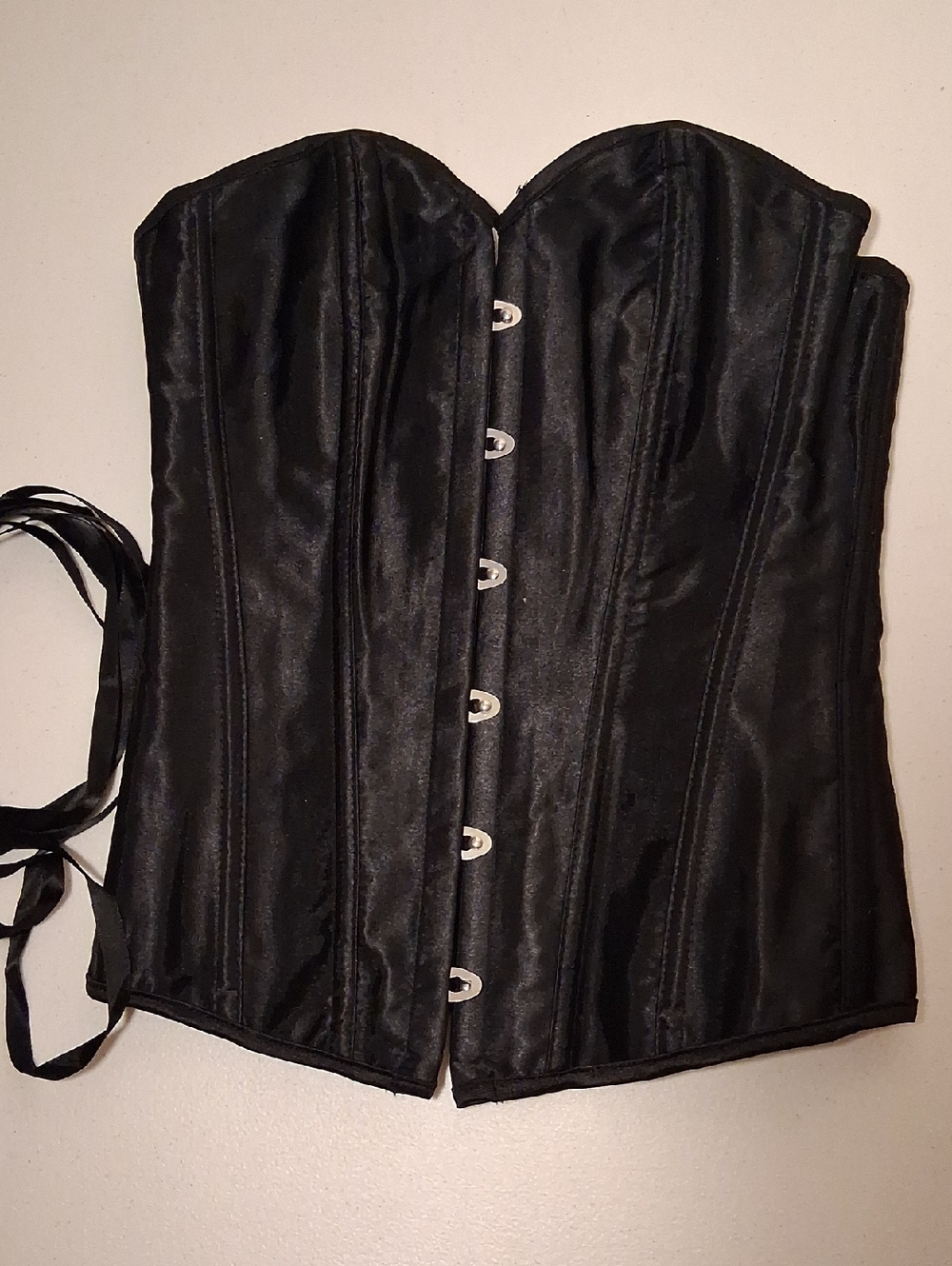Black Satin Over Bust Corset Top